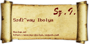 Szávay Ibolya névjegykártya