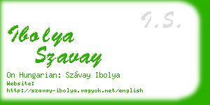ibolya szavay business card